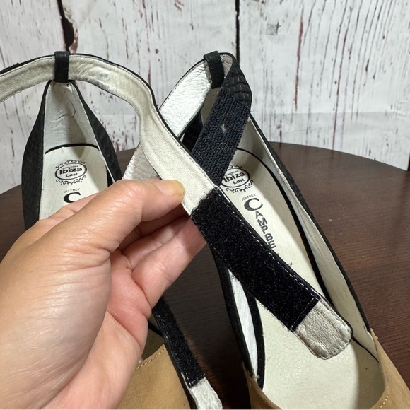 JEFFREY CAMPBELL DEAREST ankle wrap suede nude & black faux snakeskin Pumps 6.5 - Picture 4 of 14